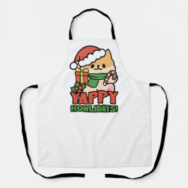 Yappy Howlidays - Niedlicher Cartoon für Weihnacht Schürze