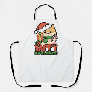 Yappy Howlidays - Niedlicher Cartoon für Weihnacht Schürze
