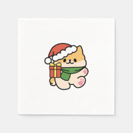 Yappy Howlidays - Niedlicher Cartoon für Weihnacht Serviette