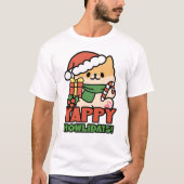 Yappy Howlidays - Niedlicher Cartoon für Weihnacht T-Shirt (Vorderseite)