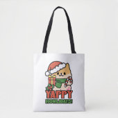 Yappy Howlidays - Niedlicher Cartoon für Weihnacht Tasche (Vorderseite)