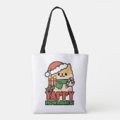 Yappy Howlidays - Niedlicher Cartoon für Weihnacht Tasche (Rückseite)