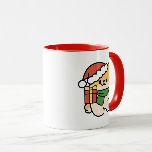 Yappy Howlidays - Niedlicher Cartoon für Weihnacht Tasse (VorderseiteRechts)