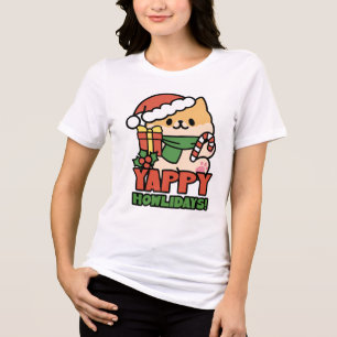 Yappy Howlidays - Niedlicher Cartoon für Weihnacht Tri-Blend Shirt