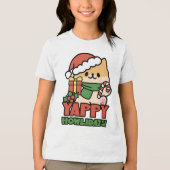 Yappy Howlidays - Niedlicher Cartoon für Weihnacht Tri-Blend Shirt (Vorderseite)