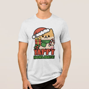 Yappy Howlidays - Niedlicher Cartoon für Weihnacht Tri-Blend Shirt