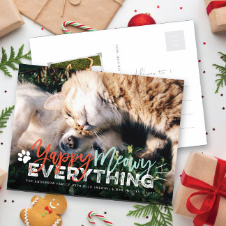 Yappy Meowy Alles Hund und Katzen Pet Lover Foto Feiertagspostkarte
