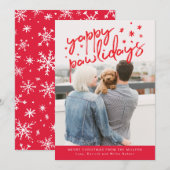 Yappy Pawlidays Dog Christmas Foto Feiertagskarte (Vorne/Hinten)