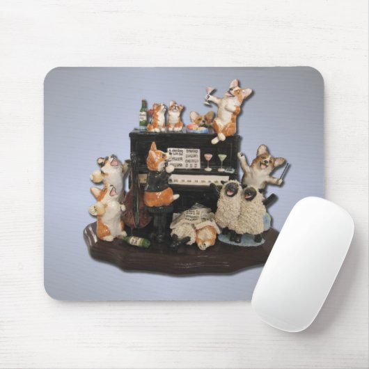 "Yappy Stunde" Corgi u. Schafe Mousepad (Mit Mouse)