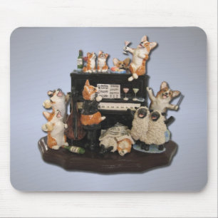 "Yappy Stunde" Corgi u. Schafe Mousepad