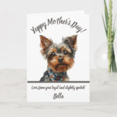 Yappy Yorkie Mother Day Karte (Vorderseite)