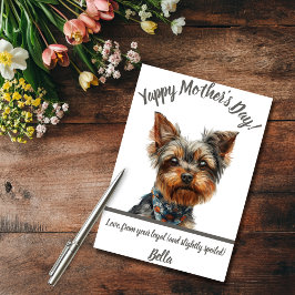 Yappy Yorkie Mother Day Karte
