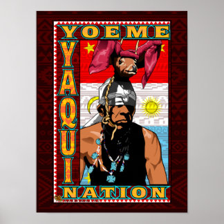 Yaqui Deer Dancer Yoeme Plakatdruck in tiefrot Poster