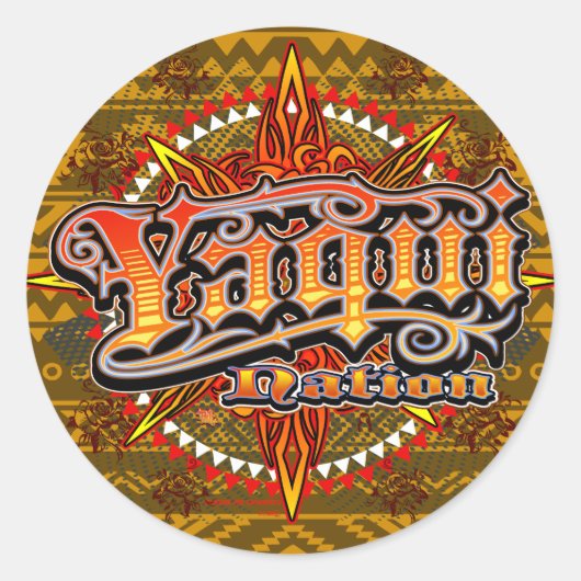 Yaqui Nation Aufkleber-Design Gold Runder Aufkleber (Vorderseite)