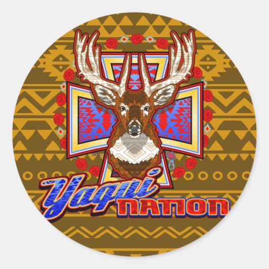 Yaqui-Nation Reh Design Yoeme Aufkleber (Vorderseite)