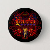 Yaqui Nations-Rotwild-Schädel-Entwurf Button (Vorderseite)