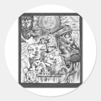 Yaqui Vision Runder Aufkleber