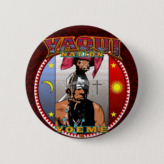 Yaqui Yoeme Deer Dancer Design Button (Vorderseite)