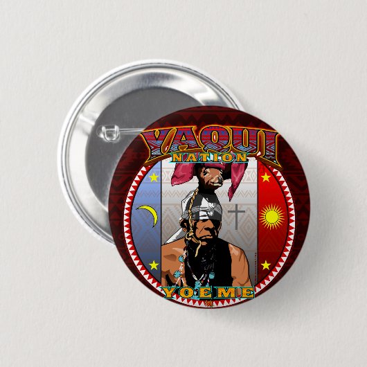 Yaqui Yoeme Deer Dancer Design Button (Vorne & Hinten)