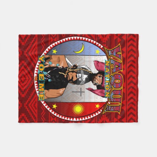 Yaqui Yoeme Rotwild-Tänzer-Fleece-Decke Fleecedecke (Vorderseite (Horizontal))