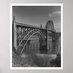 Yaquina Bay Bridge in Newport, Oregon Vintage Poster