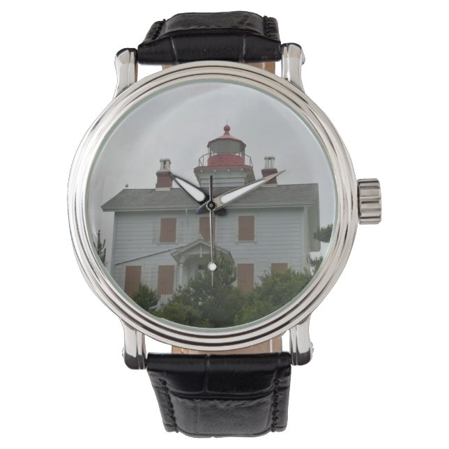 Yaquina Bay Lighthouse, OR Armbanduhr (Vorderseite)