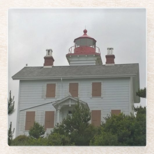 Yaquina Bay Lighthouse, OR Glasuntersetzer (Vorderseite)