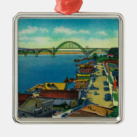 Yaquina Bucht-Brücke und Ufergegend Newport ODER