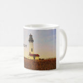 Yaquina Hauptleuchtturm-Gewohnheits-Tasse Kaffeetasse (VorderseiteRechts)
