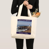 Yaquina Head Leuchtturm Jumbo Leinwand Tote Bag Jumbo Stoffbeutel (Vorderseite (Produkt))