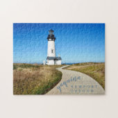 Yaquina Head Lighthouse Custom Foto Script Puzzle (Horizontal)