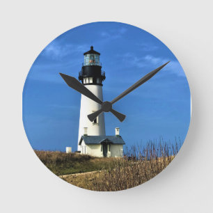Yaquina Head Lighthouse, Newport, Oregon Runde Wanduhr