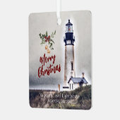 Yaquina Head Lighthouse Newport Oregon Weihnachten Ornament Aus Metall (Vorderseite links)