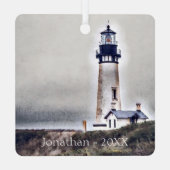 Yaquina Head Lighthouse Newport Oregon Weihnachten Ornament Aus Metall (Rückseite)