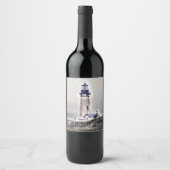 Yaquina Head Lighthouse Newport, Oregon Weinetikett (Vorderseite)