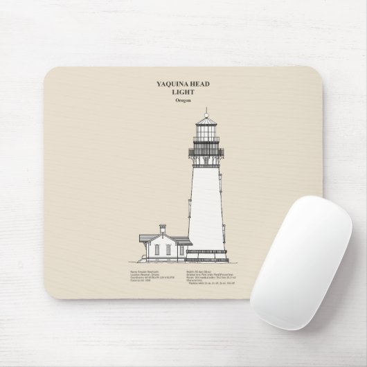 Yaquina Head Lighthouse - Oregon - SBD Mousepad (Mit Mouse)