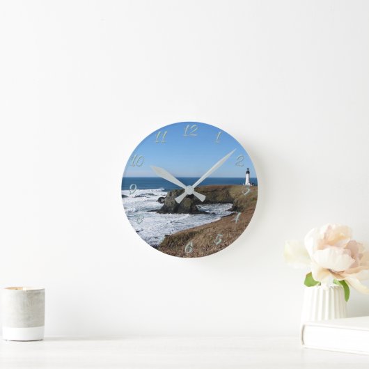 Yaquina Head Lighthouse Runde Wanduhr (Zuhause)