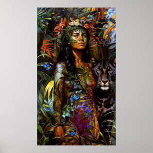 "Yaraquim" Jaguar Blossom - Frauen in Amazonien Poster