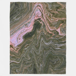 Yard Dog 3 Pink Green Fluid Abstrakt Blanket Fleecedecke