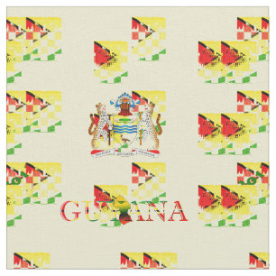 Yard-Guyana-Flagge und Wappen kundenspezifisch Stoff