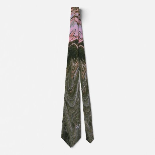 Yard Hund 3 Pink Green Fluid Abstrakte Krawatte (Vorderseite)