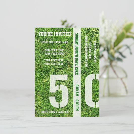 Yard-Line 50 - Sie werden eingeladen Einladung (Stehend Vorderseite)