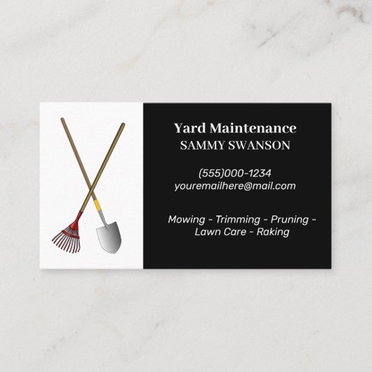 Yard Maintenance Visitenkarte (Vorderseite)