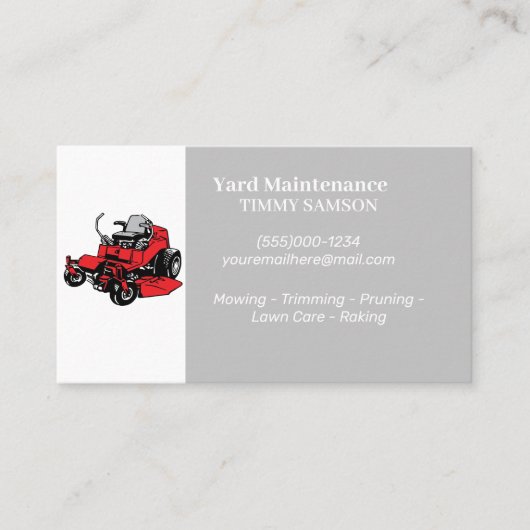 Yard Maintenance Visitenkarte (Vorderseite)