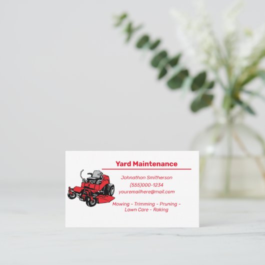 Yard Maintenance Visitenkarte (Stehend Vorderseite)