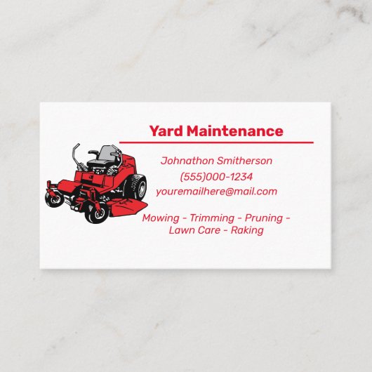 Yard Maintenance Visitenkarte (Vorderseite)