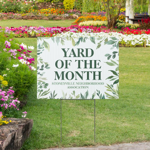 Yard of the Month Club Award Gewinner Custom Gartenschild