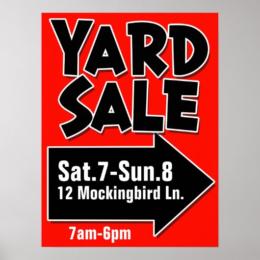 YARD SALE, anpassbares Poster (Vorne)
