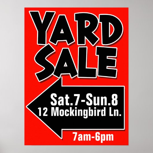 YARD SALE, anpassbares Poster (Vorne)