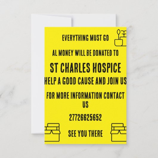 Yard Sale Einladung (Rückseite)